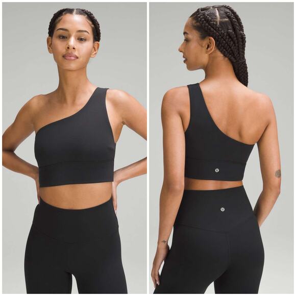 Lululemon Align Asymmetrical Bra Black Light Support Size 14 C/D Cup Nulu - Picture 1 of 5
